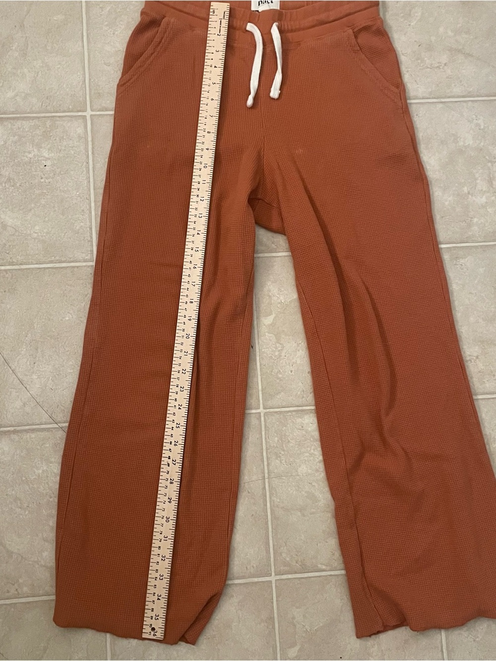 Pact Organic Women's Waffle Texture Lounge Pants with Raw Edge size Small - Picture 7 of 11